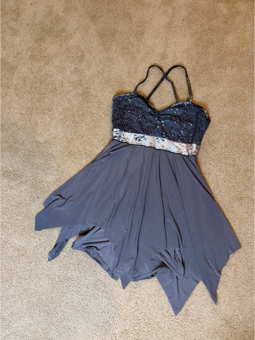 Weissman Y2K Sequin Handkerchief Hem Fairy Whimsigoth Dress